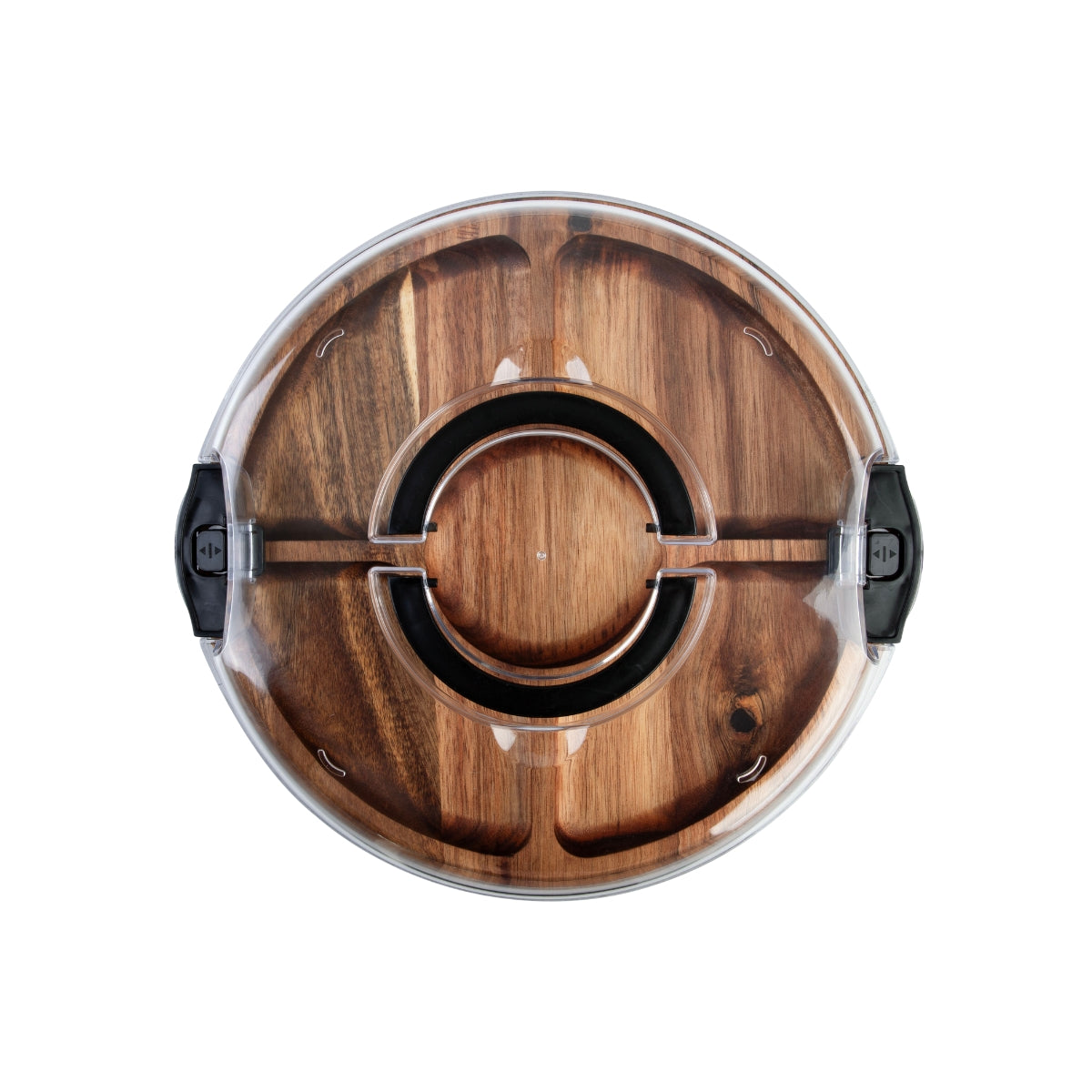 Acacia Wood 5 Compartment Round Grazing Platter With Lid - Image 2