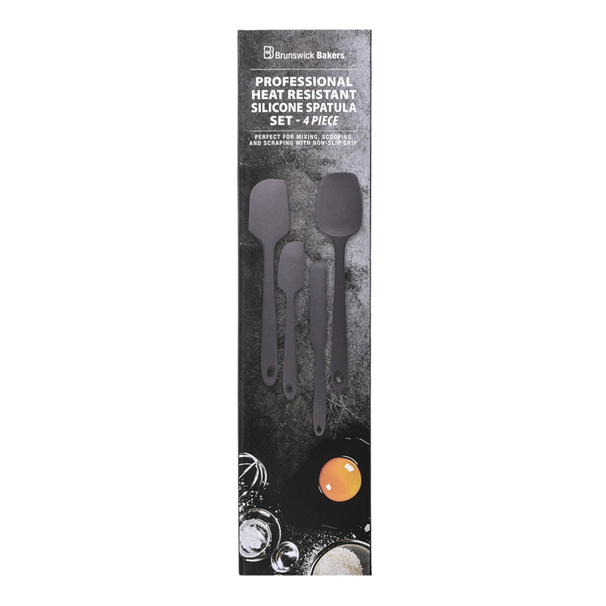 Professional Heat-Resistant Silicone Spatulas Set of 4 - Grey - Image 6
